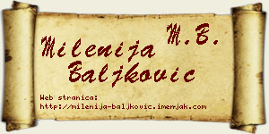 Milenija Baljković vizit kartica
